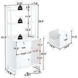 Vertical Filing Cabinet with Lock Drawers, Power Outlets and Shelf