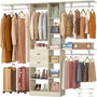 8FT Heavy Duty Closet Organizer System, Walk In Closet System with 13 Shelves and 2 Wood Drawers