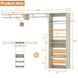 8FT Over Washer and Dryer Storage Shelf, Wall Mounted Laundry Room Organizer with Hanging Rods