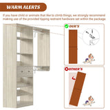 5FT Closet System with Drawer, Reversible Wood Closet Organizer with Hanging Rods, Hanging Shelves, and Shoe Rack