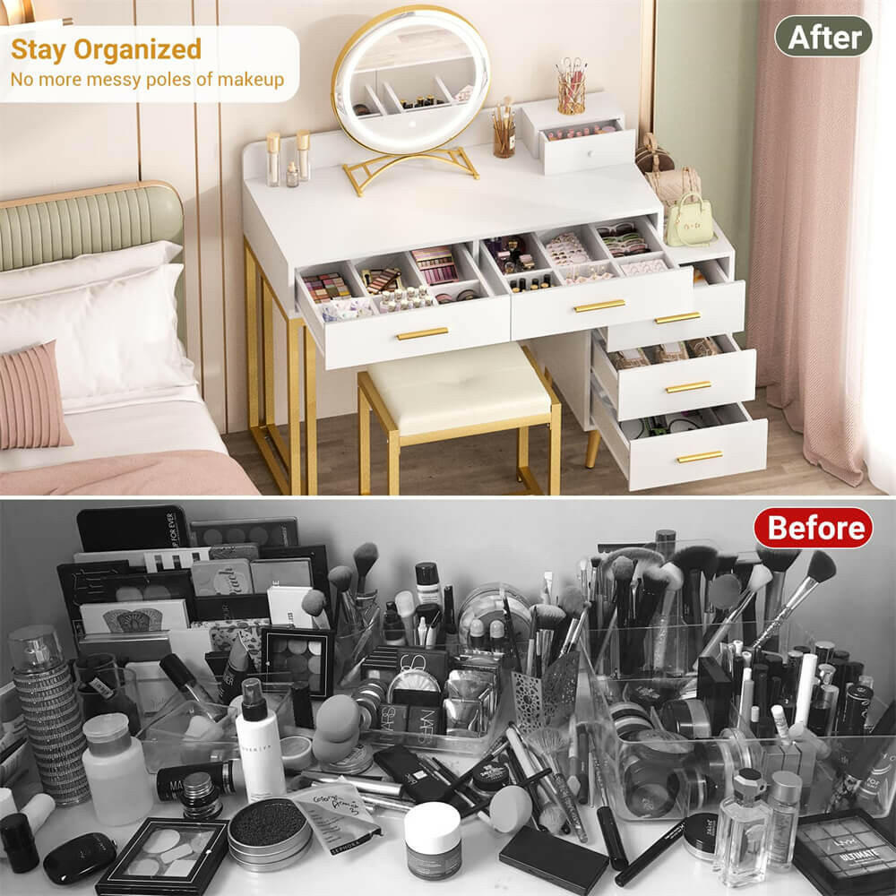 Small shops makeup vanity with lights